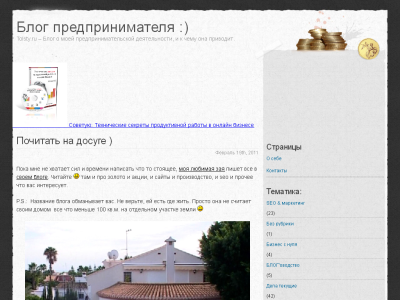 Скриншот Блог предпринимателя