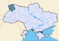 Волинська область на карті України Волинська область на карті України