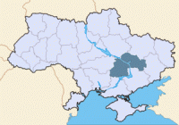 Дніпропетровська область на карті України Дніпропетровська область на карті України