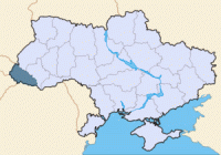 Закарпатская область на карте Украины