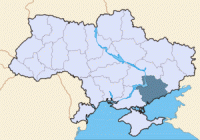 Запорожская область на карте Украины Запорожская область на карте Украины