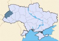 Львовская область на карте Украины Львовская область на карте Украины