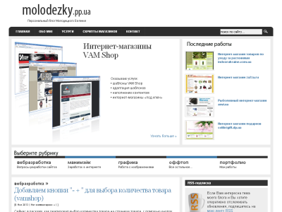 Скриншот Персональный блог вебразработчика Скриншот Персональный блог вебразработчика