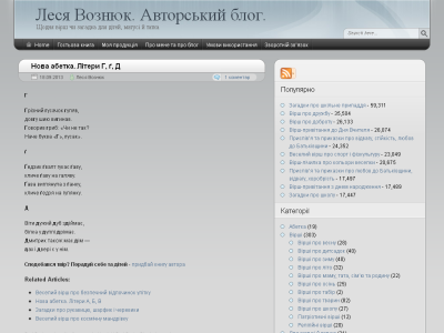 Скриншот Леся Вознюк. Авторський блог. Скриншот Леся Вознюк. Авторський блог.