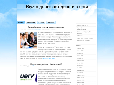 Скриншот Riyzor добывает деньги в сети